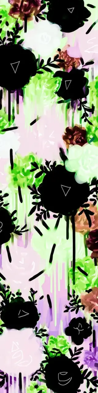 Free printable abstract black blobs and pastel bookmark