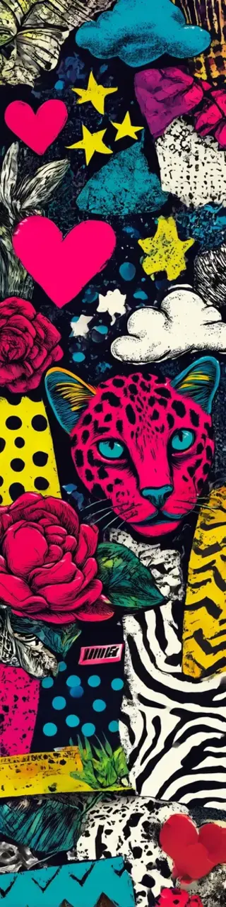 Free printable abstract bookmark cheetah head