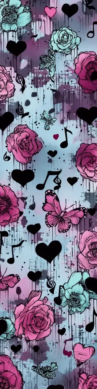 Free printable abstract butterfly floral hearts bookmark