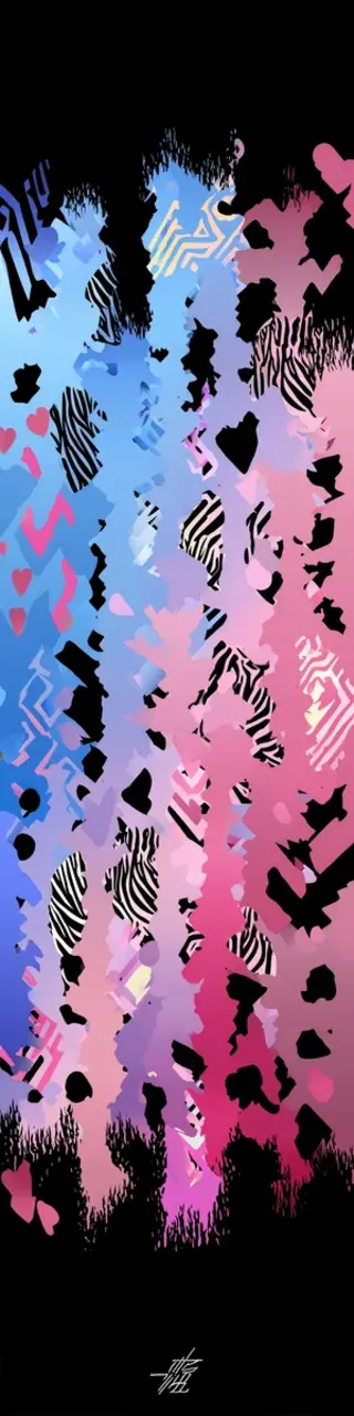 Free printable abstract pink and blue bookmark