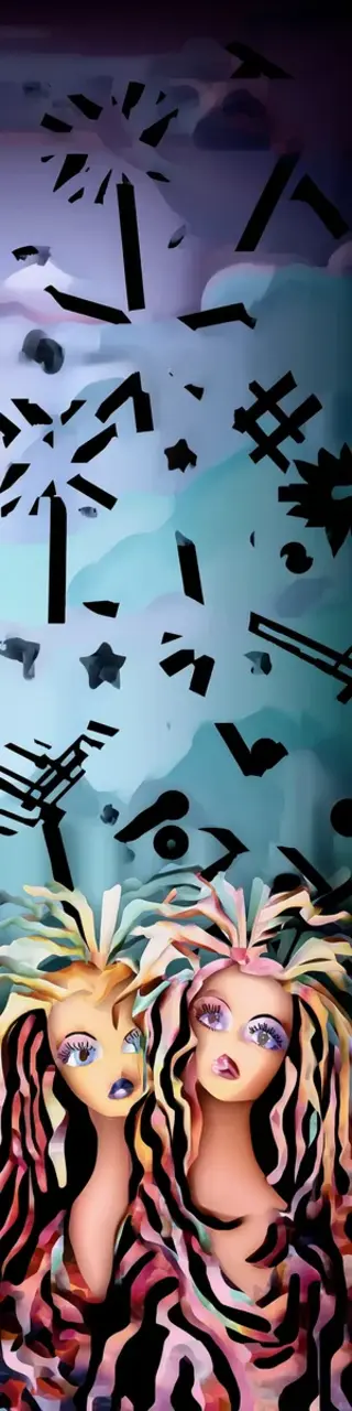 Free printable abstract dolls bookmark