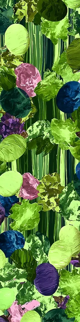 Free printable abstract green vertical plants bookmark