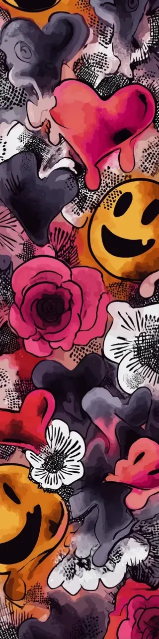 Free printable abstract happy faces bookmark