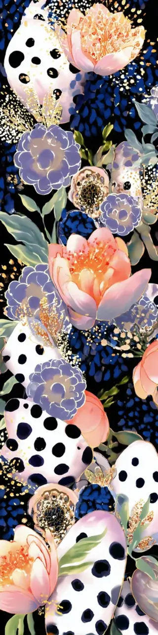 Free printable abstract maximalist floral hearts bookmark