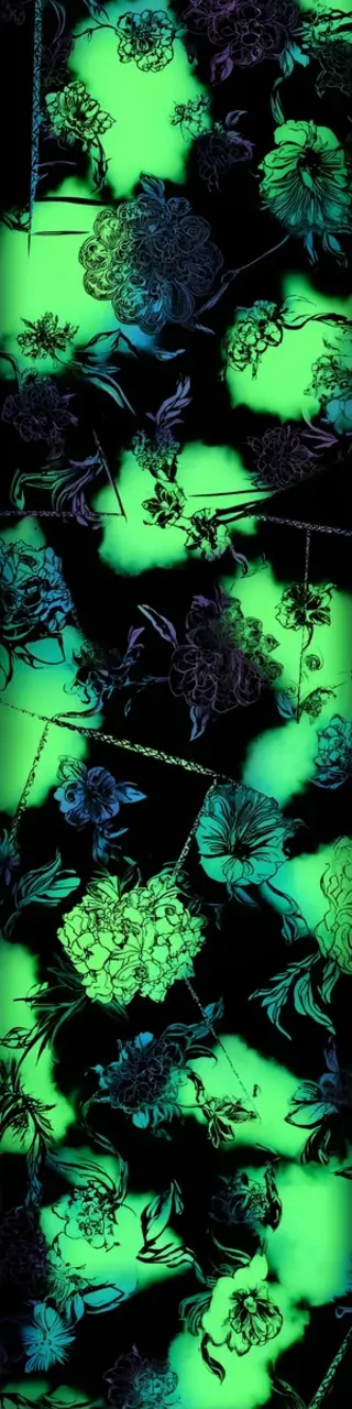 Free printable abstract neon green floral bookmark