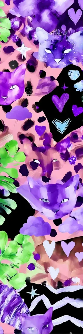 Free printable abstract pink purple hearts bookmark