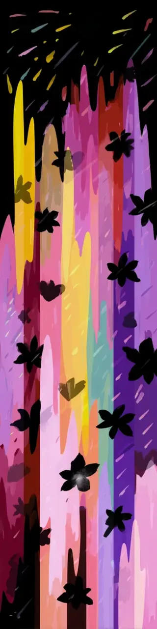 Free printable abstract pink with stars bookmark