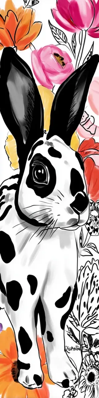 Free printable alert bunny bookmark to color