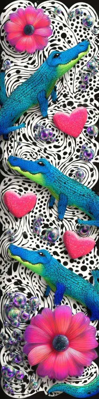 Free printable alligator floral bookmark