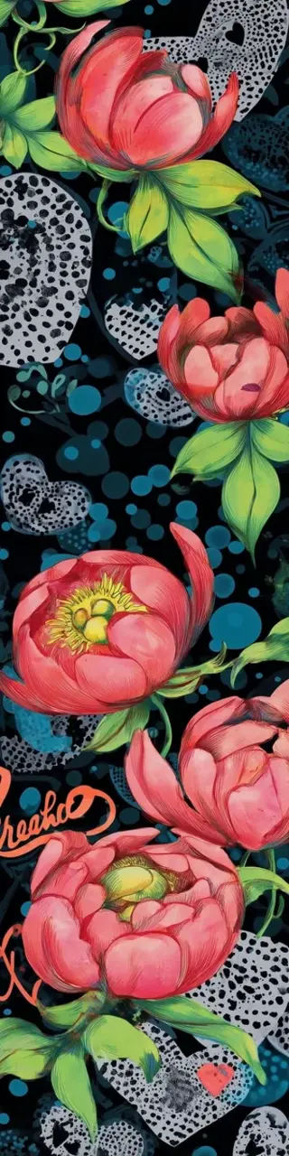 Free printable peonies floral bookmark