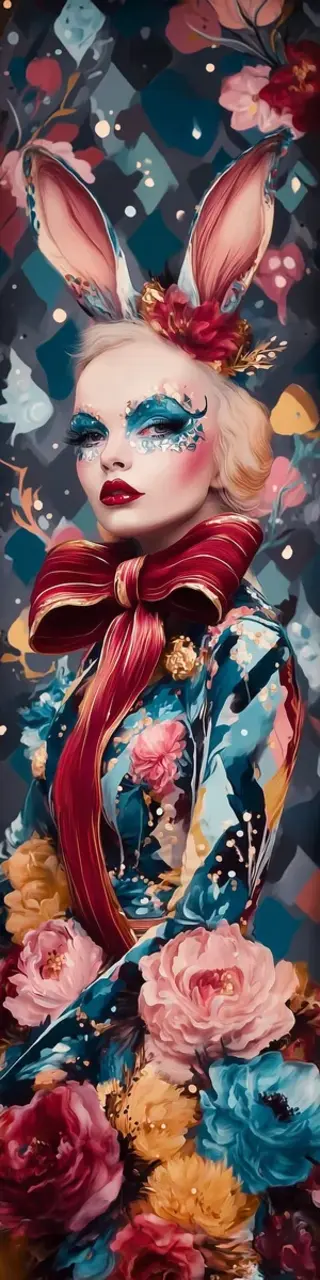 Free printable couture bunny bookmark