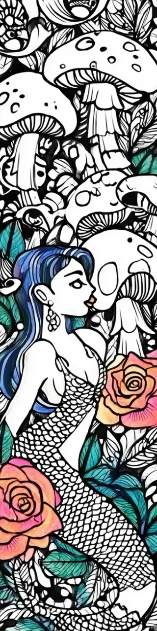 Free printable mermaid coloring bookmark