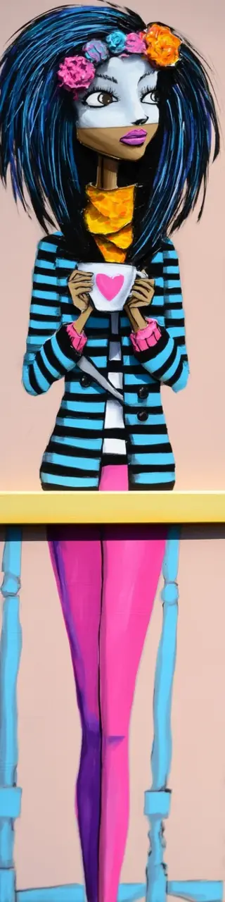 Free printable coffee bookmark with standing figure