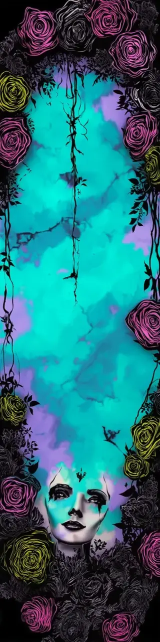 Free printable blue floral artistic bookmark