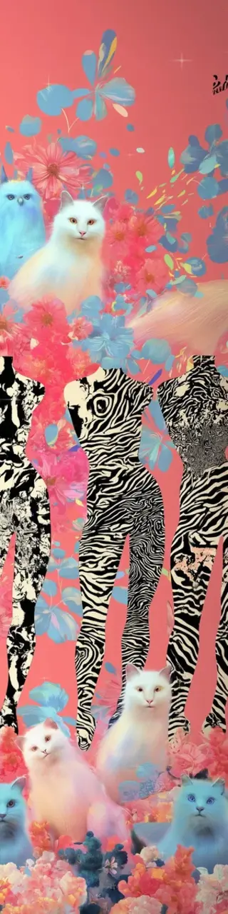 Free printable artistic cats bookmark