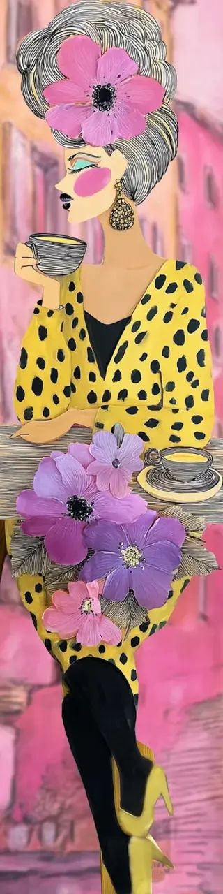 Free printable artistic coffee drinker bookmark