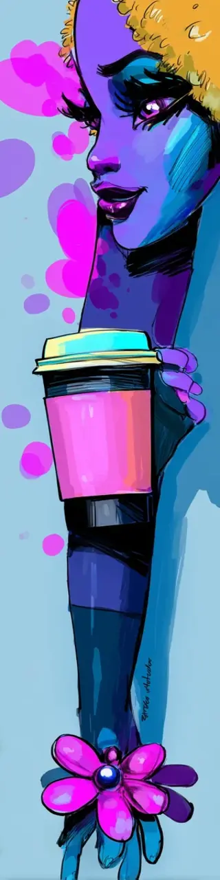 Free printable artistic coffee bookmark