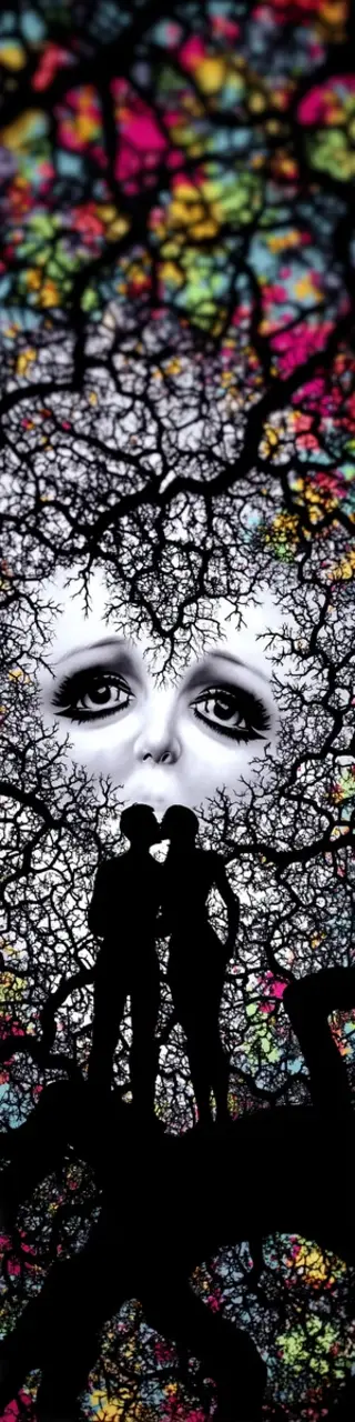 Free printable romantic couple in forest bookmark