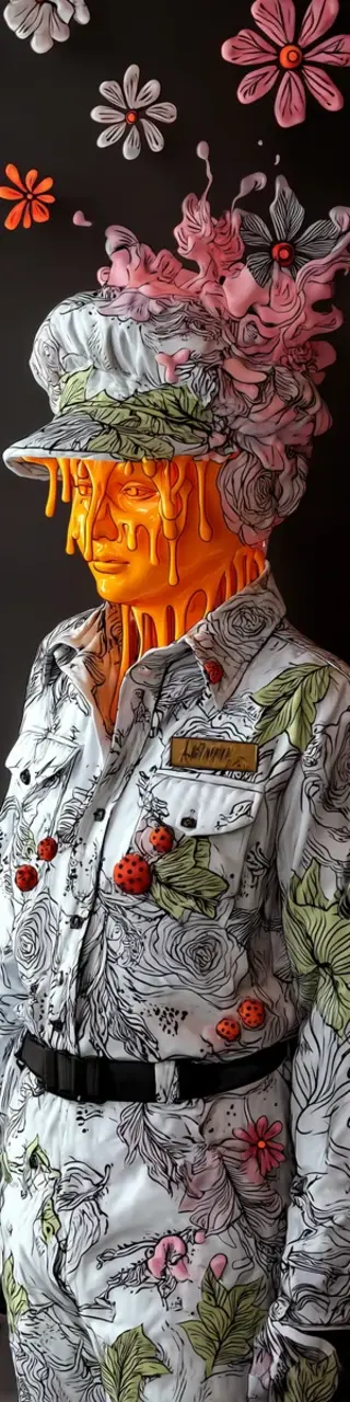 Free printable artistic melting man bookmark