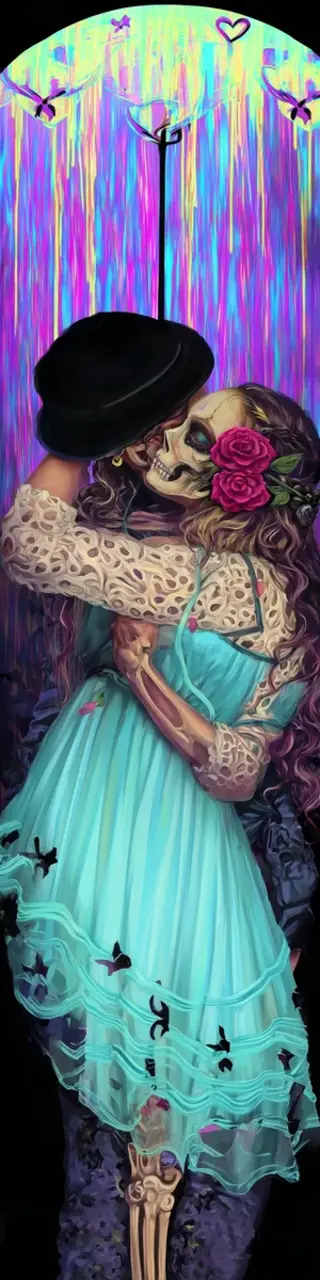 Free printable skull romance bookmark