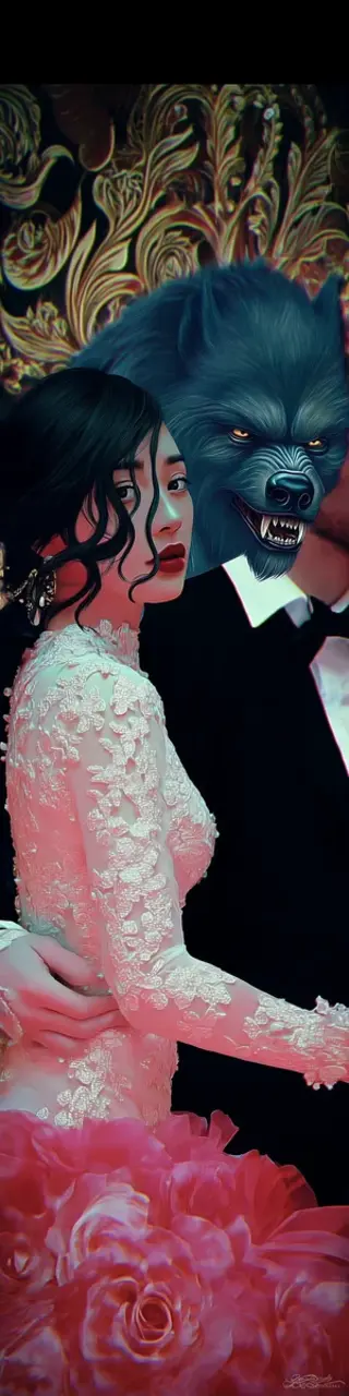 Free printable Asian couple werewolf bookmark