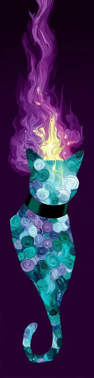 Free printable aura cat bookmark