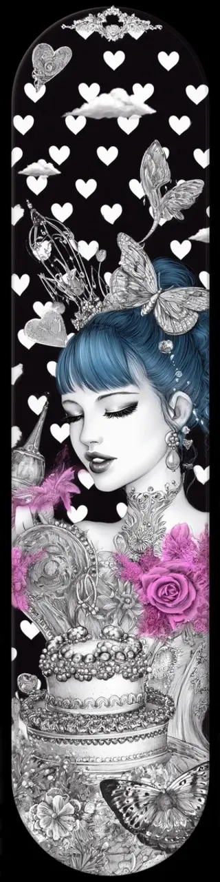 Free printable background hearts wedding cake bookmark