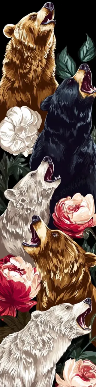 Free printable bears howling bookmark