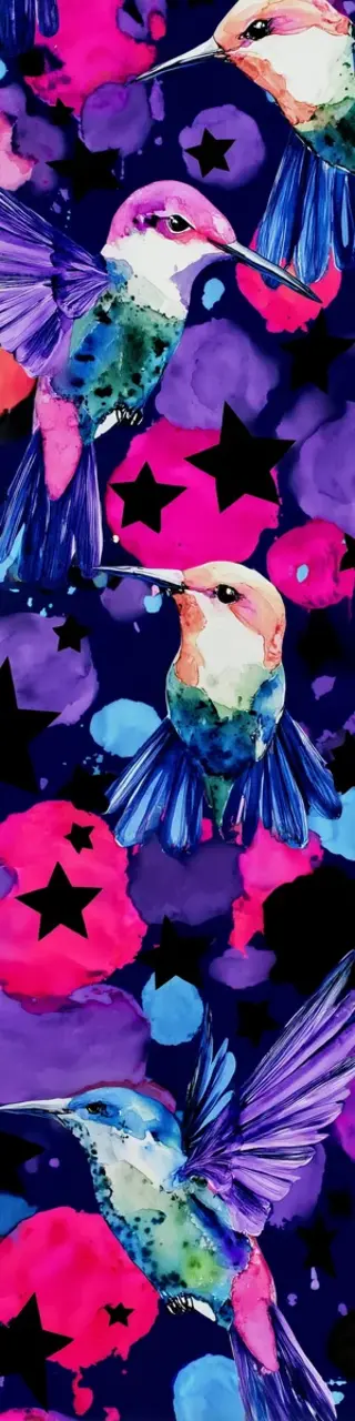 Free printable beautiful stars hummingbird bookmark