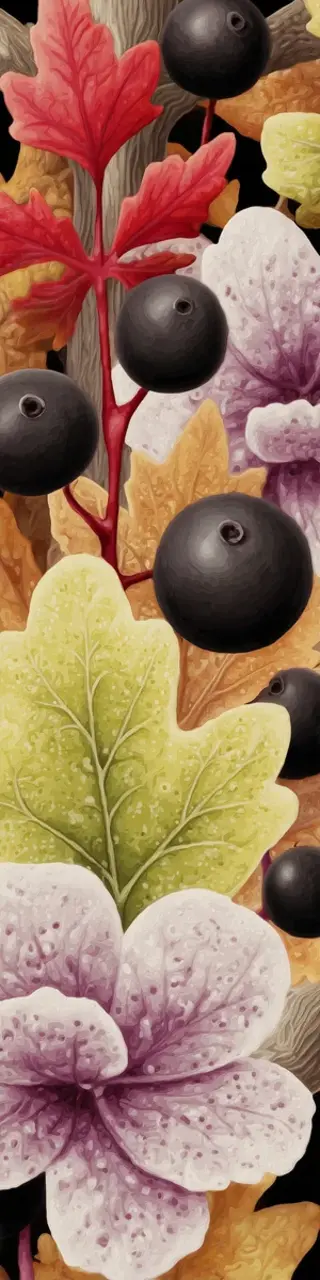 Free printable berries and leaves bookmark