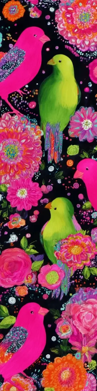 Free printable bird bunch bright pinks bookmark