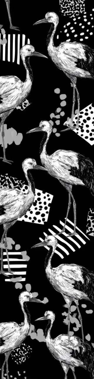 Free printable black and white birds bookmark