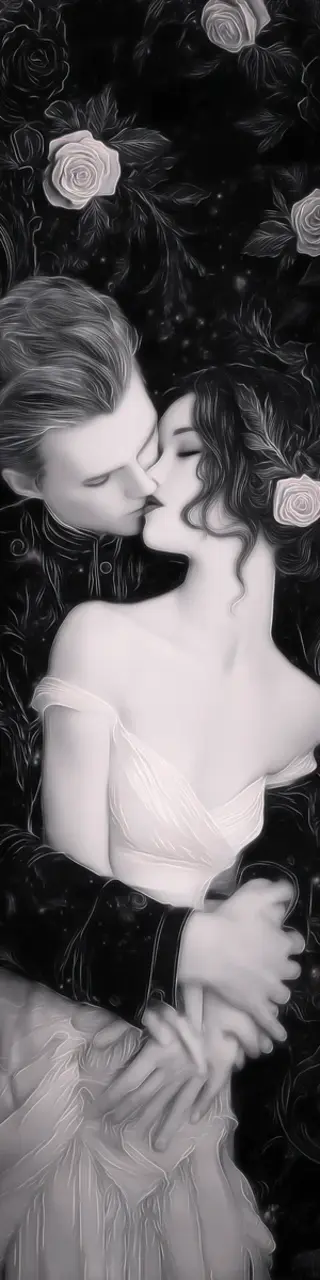 Free printable black and white kiss bookmark