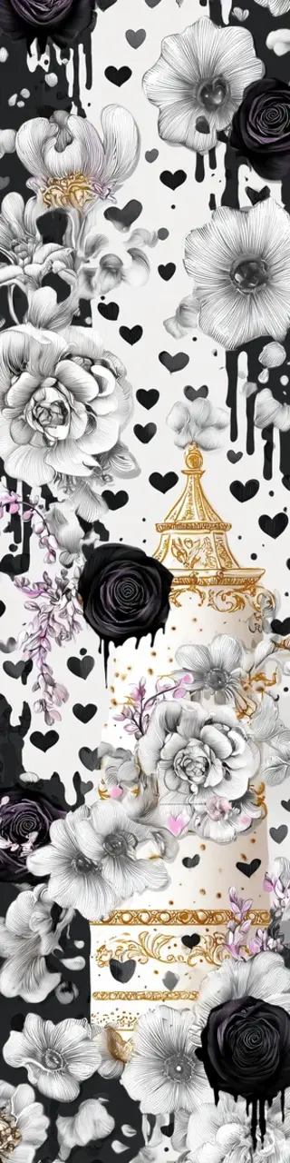 Free printable black and white wedding bookmark