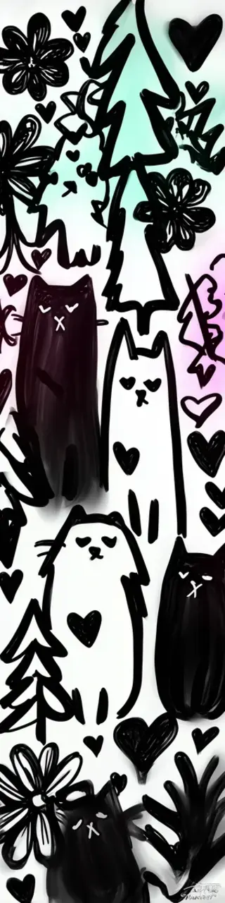 Free printable black cats and trees coloring bookmark