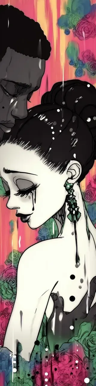 Free printable black couple in love bookmark