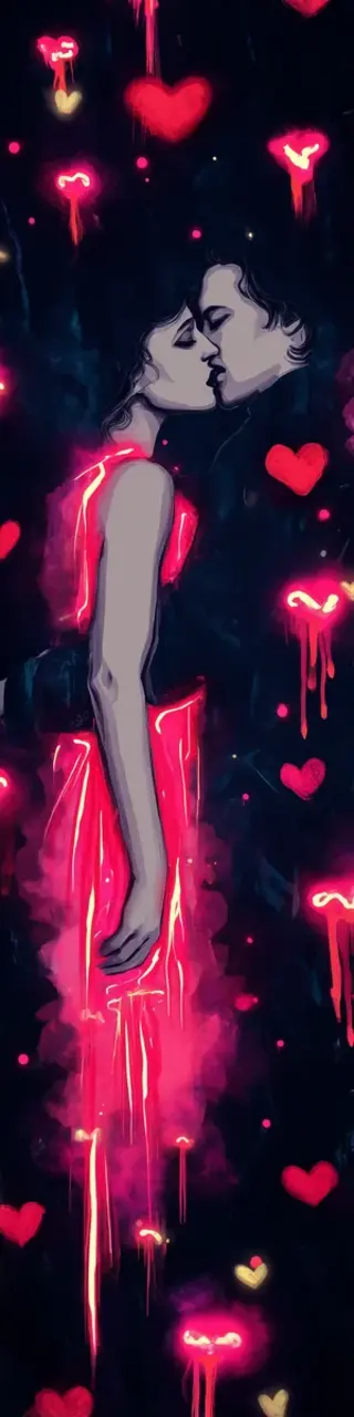 Free printable red hearts kiss bookmark