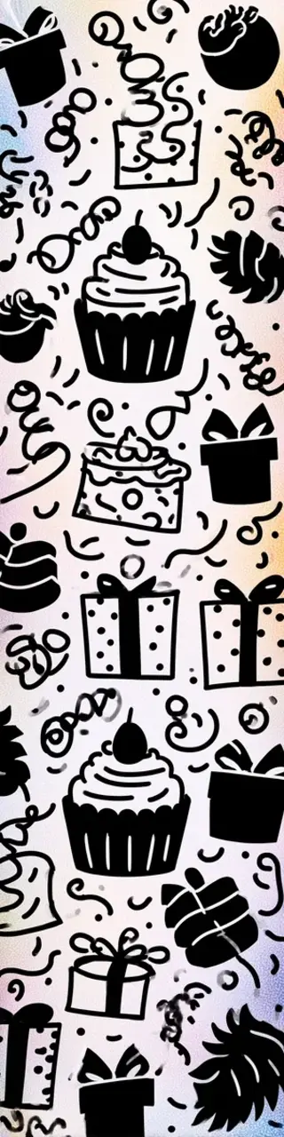 Free printable black and white birthday cupcakes bookmark