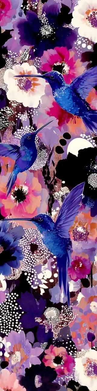 Free printable blue birds and hummingbirds bookmark