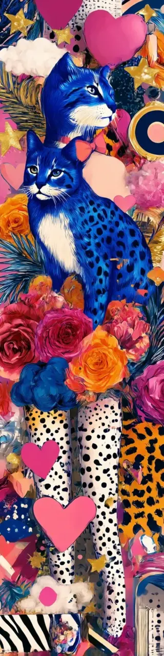 Free printable blue cats on legs bookmark