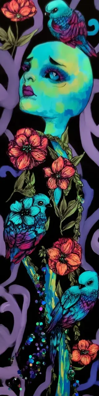 Free printable blue doll head bookmark