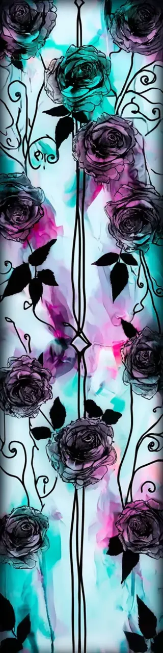 Free printable pink and blue roses bookmark