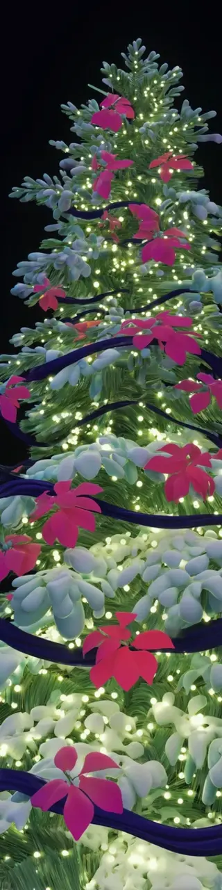 Free printable blue ribbon Christmas tree bookmark