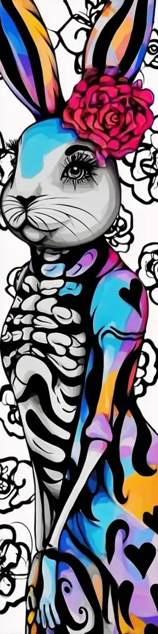 Free printable blue shoulder bunny bookmark