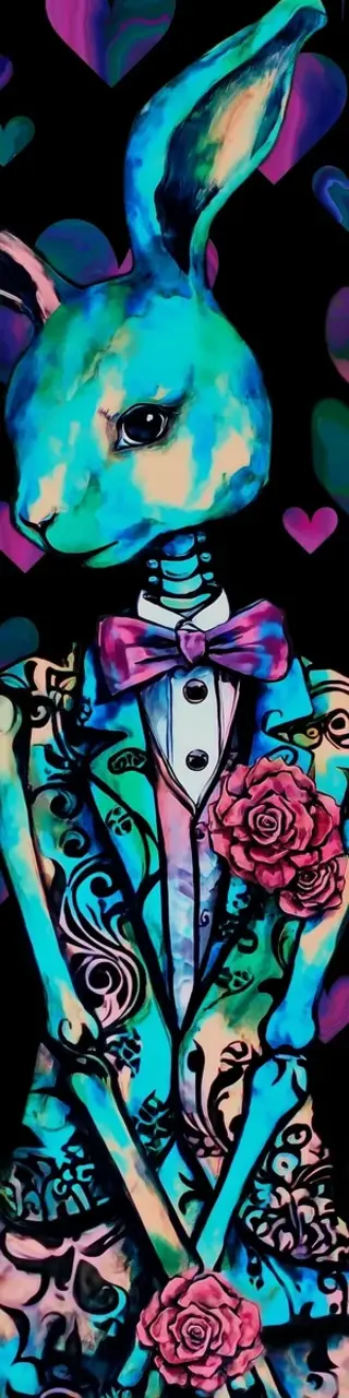 Free printable blue suit bunny bookmark