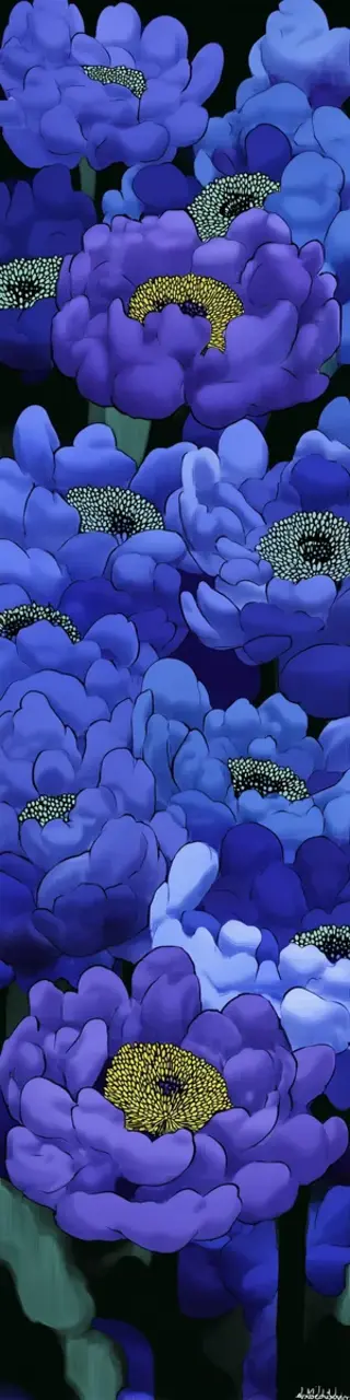 Free printable blue violet peonies bookmark