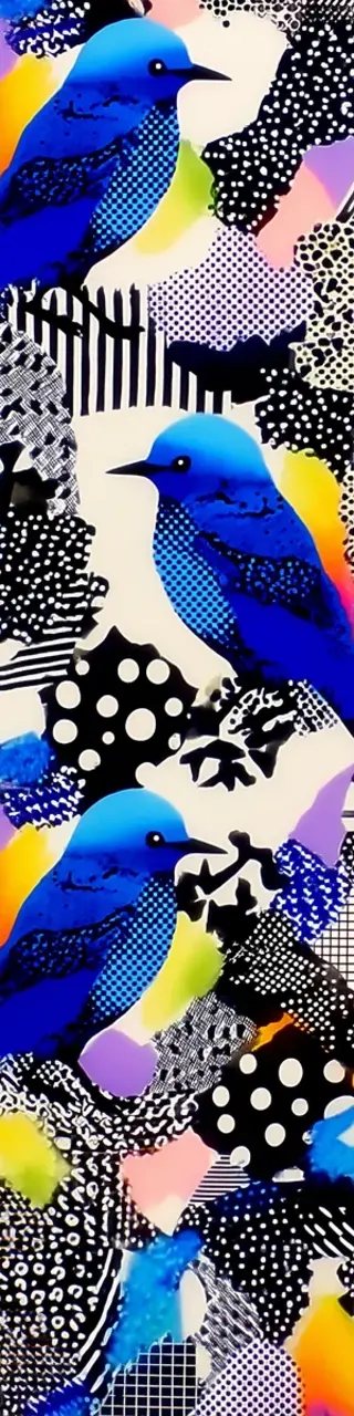 Free printable bold blue birds bookmark