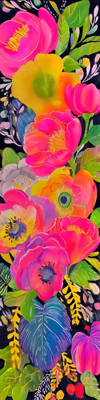 Free printable boldest colorful flowers bookmark