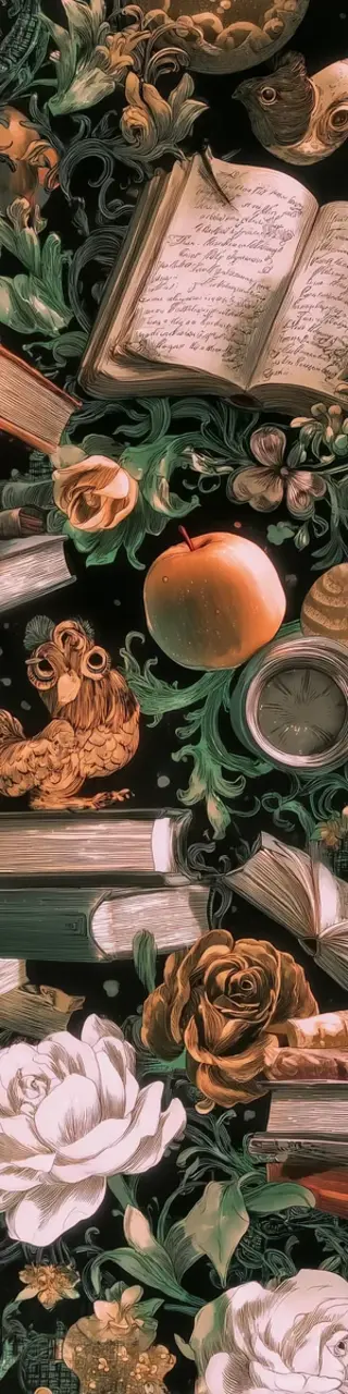 Free printable books and roses dark academia bookmark