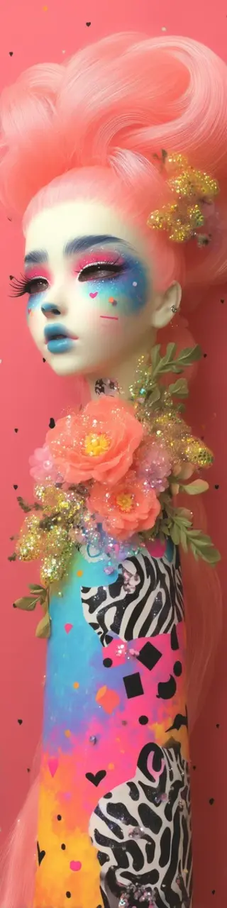 Free printable colorful doll statue bookmark